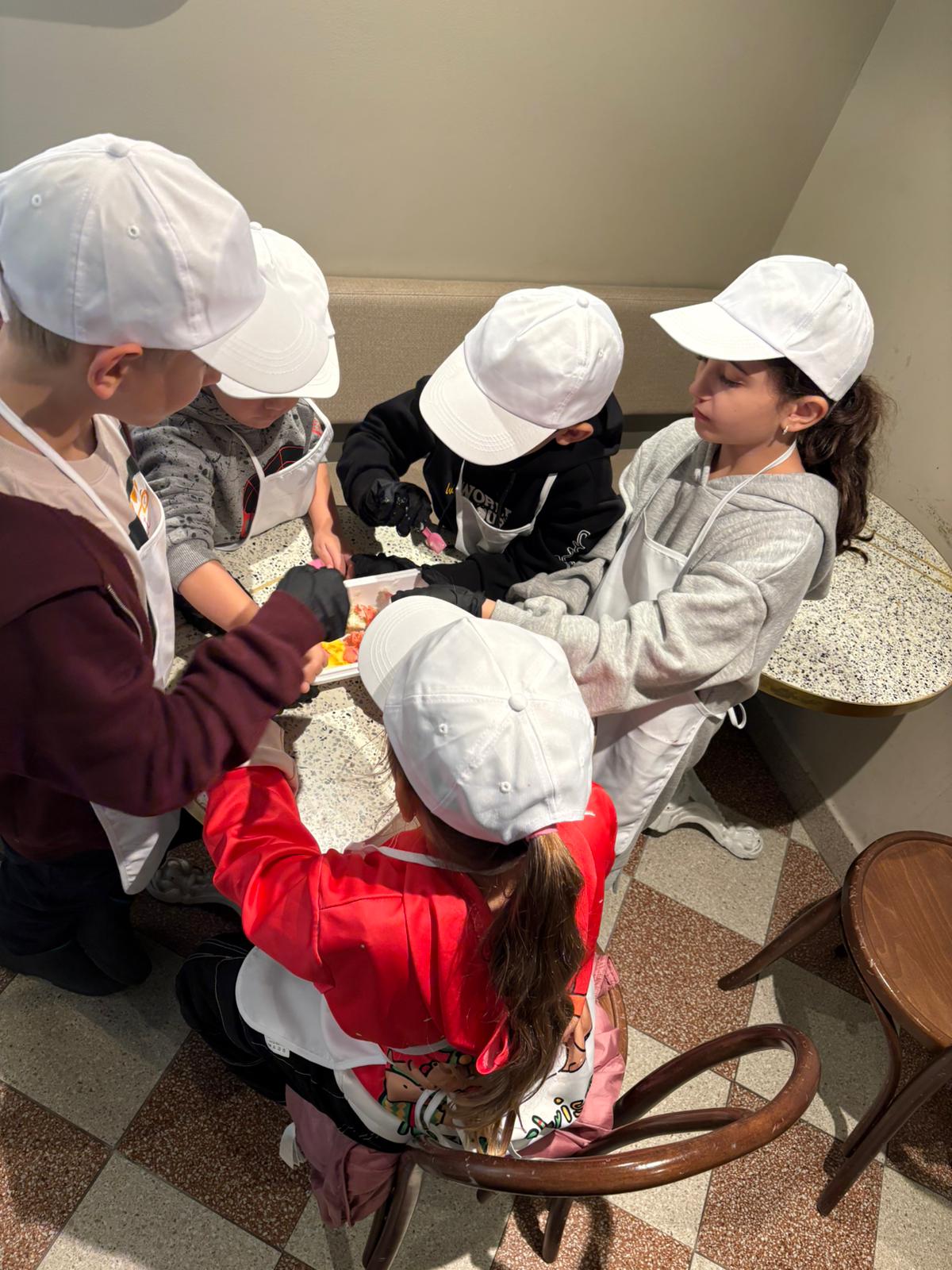 Kids making ice cream